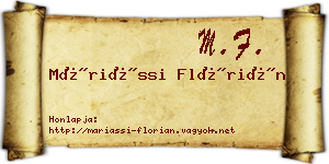 Máriássi Flórián névjegykártya
